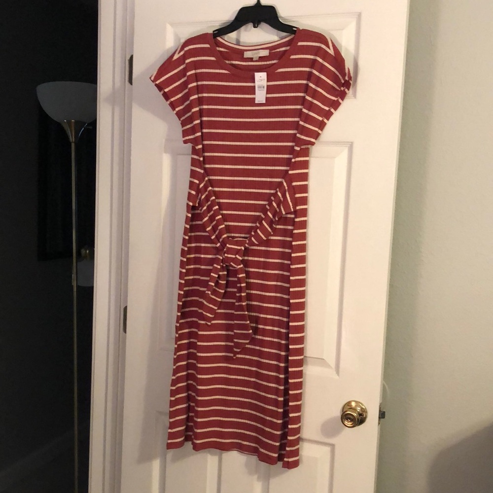 LOFT Tie Waist Knit Dress